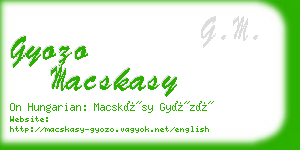 gyozo macskasy business card